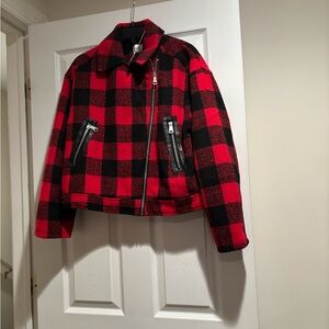 NWT Plaid Red and Black Jacket